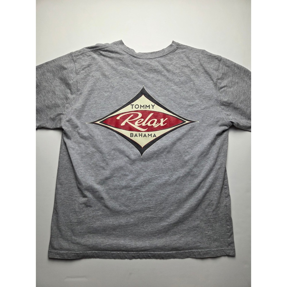 Tommy Bahama Mens Gray Relax Graphic T Shirt M Medium Short Sleeve Cotton Blend